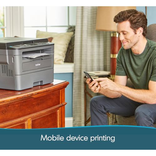 브라더 Brother Compact Monochrome Laser Printer, HLL2390DW, Convenient Flatbed Copy & Scan, Wireless Printing, Duplex Two-Sided Printing, Amazon Dash Replenishment Ready