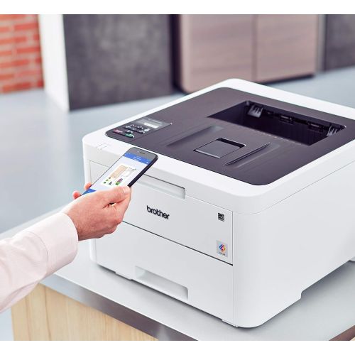 브라더 Brother HL-L3230CDW Compact Digital Color Printer Providing Laser Printer Quality Results with Wireless Printing and Duplex Printing, Amazon Dash Replenishment Ready, White