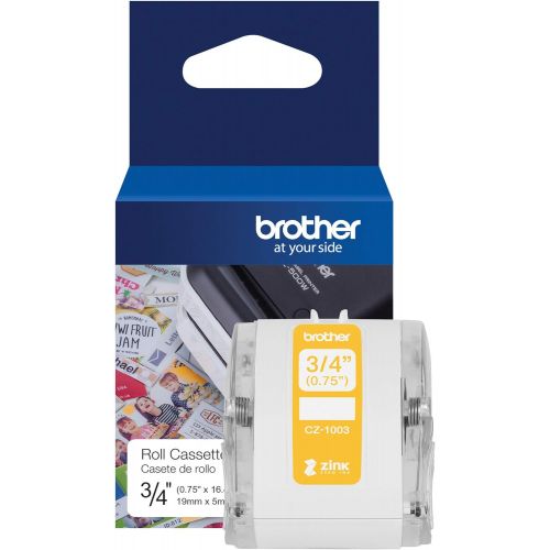 브라더 Brother VC-500W Versatile Compact Color Label and Photo Printer with Wireless Networking & Genuine CZ-1003 Continuous Length ¾” (0.75”) 19 mm Wide x 16.4 ft. (5 m) Long Label roll