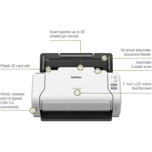 브라더 [아마존베스트]BROTHER ADS-2700W Compact Desktop Document Scanner with LAN and WLAN