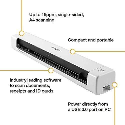 브라더 [아마존베스트]Brother DS-640 Mobile Scanner A4 Power Supply USB 15 ppm Black / White Scan to USB