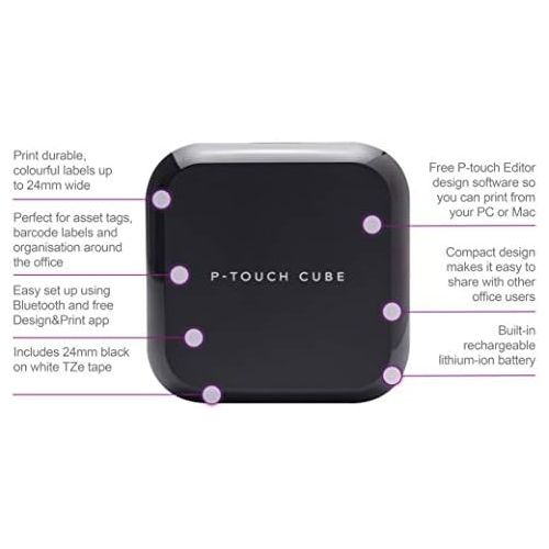 브라더 [아마존베스트]Brother PT-P710BT Label Printer, P-Touch Cube Plus, Labeler, Connectable (PC and Bluetooth)