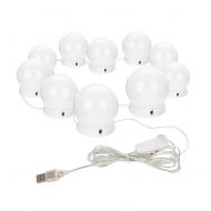 Brrnoo Dimmable Light Bulb, 10Pcs 3 Light Colors LED Makeup Cosmetic Mirror Light Kit for Room Decoration...