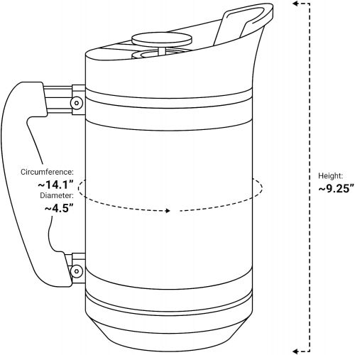  BruTrek BaseCamp Coffee Press - Double Wall Insulated Stainless Steel - Bru-Stop Technology, No Grounds in Coffee, No Spill Lid (Brushed Steel, 32 fl.oz)