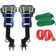 [아마존베스트]Bruce & Shark Tree Climbing Spike Set 2 Gears Safety Belt Adjustable Lanyard Rope Rescue Belt