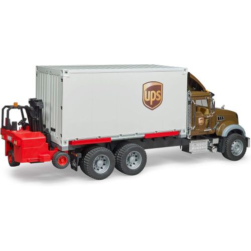  Bruder 02828 Mack Granite Ups Logistics Truck with Forklift Vehicles - Toys