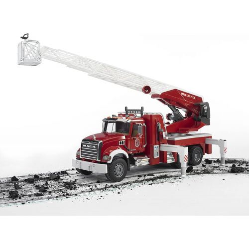  Bruder 02821 Mack Granite Fire Engine Truck w/ Working Water Pump, Lights & Engine Sounds