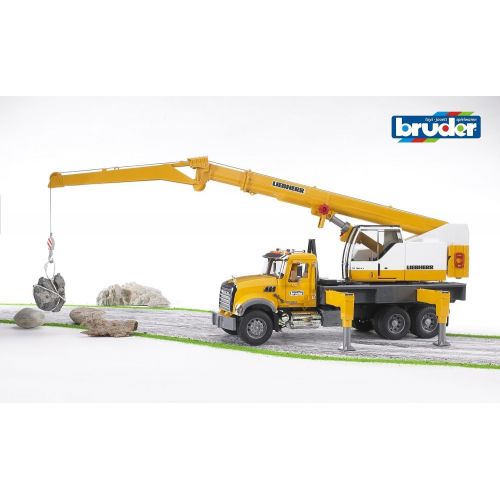  Bruder Toys Bruder Mack Granite Liebherr Crane Truck