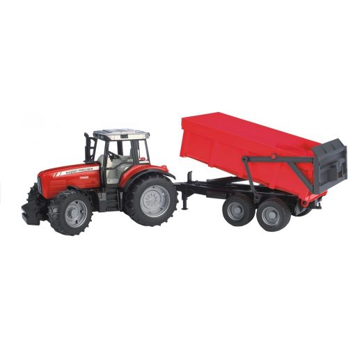  Bruder Toys Massey Ferguson 7480 with tipping trailer
