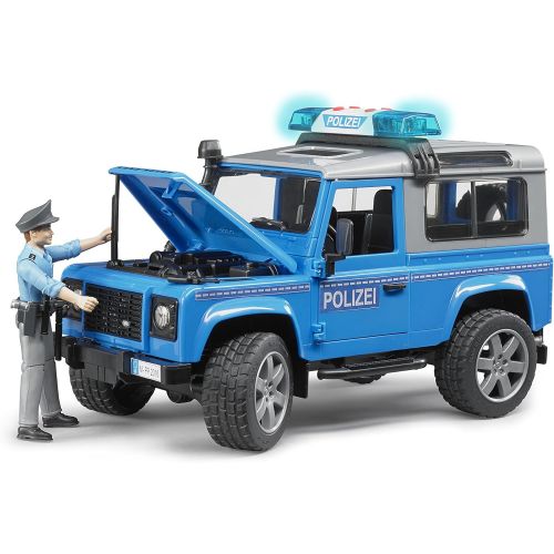  Bruder Toys Land Rover Police vehicle w light skin policeman