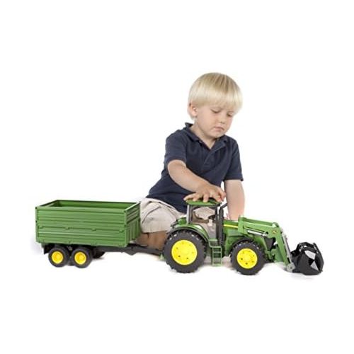  Bruder Toys Bruder John Deere 7930 with Frontloader and Tandemaxle Tipping Trailer