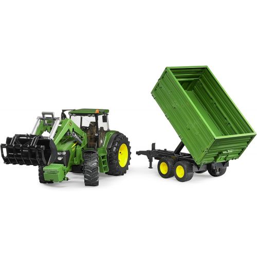  Bruder Toys Bruder John Deere 7930 with Frontloader and Tandemaxle Tipping Trailer