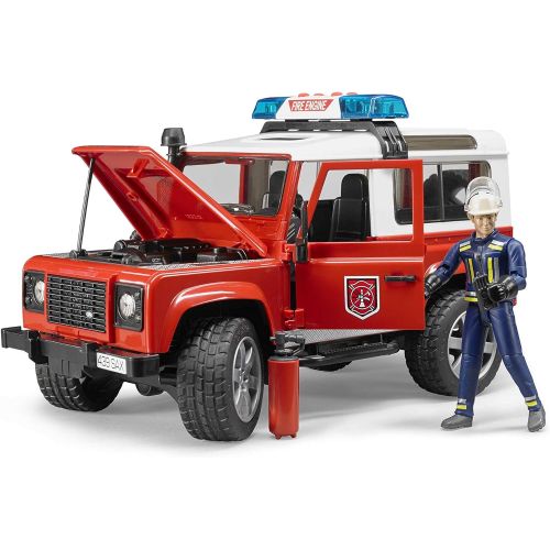  Bruder Toys Bruder Land Rover Fire Department Vehicle with Fireman