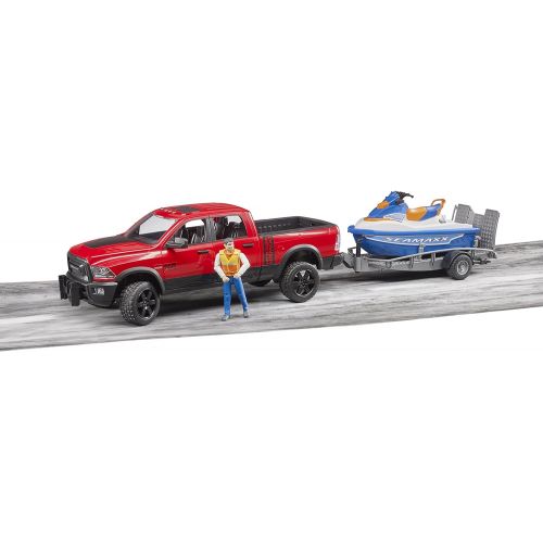  Bruder Toys Bruder Ram 2500 Power Wagon with Trailer and Personal Water Craft with Driver Vehicles-Toys