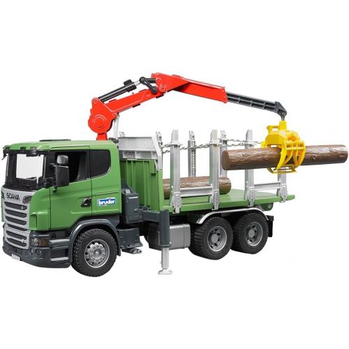  Bruder Toys Bruder MACK Granite Timber Truck with Loading Crane and 3 Trunks