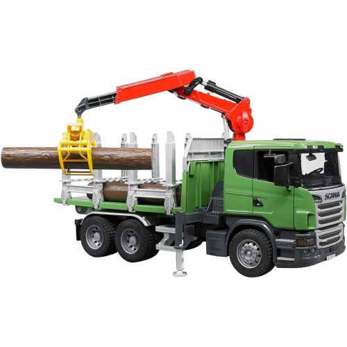  Bruder Toys Bruder MACK Granite Timber Truck with Loading Crane and 3 Trunks