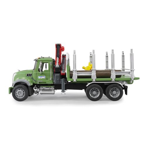  Bruder Toys Bruder MACK Granite Timber Truck with Loading Crane and 3 Trunks