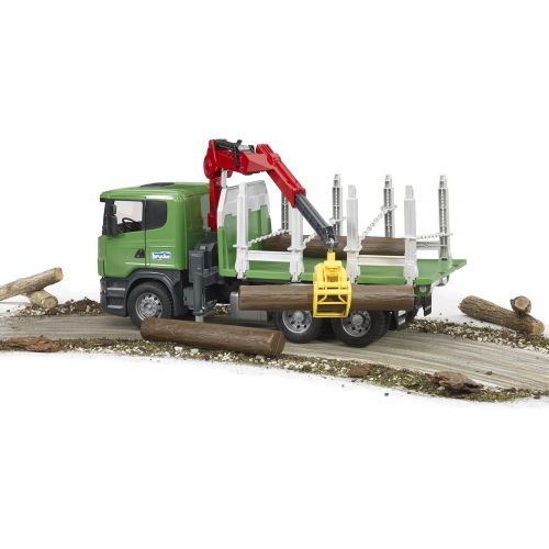  Bruder Toys Bruder MACK Granite Timber Truck with Loading Crane and 3 Trunks