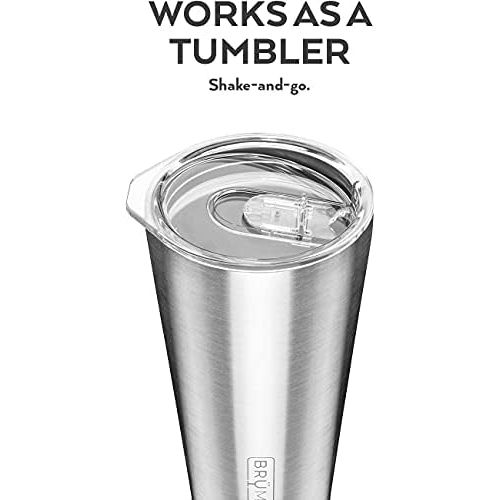  [아마존베스트]BrueMate Shaker, 20oz Triple-Insulated Stainless Steel Cocktail Shaker and Tumbler With Clear, Shatter-Proof Top and Lid (Aqua)