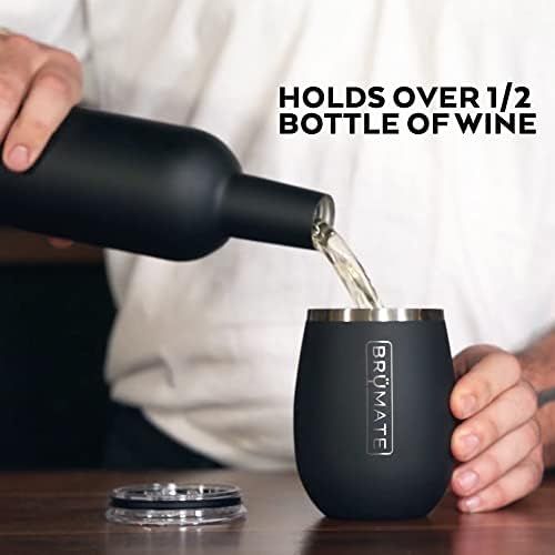  [아마존베스트]BrueMate Uncorkd XL 14oz Wine Glass Tumbler With Splash-proof Lid - Made With Vacuum Insulated Stainless Steel (Blush)