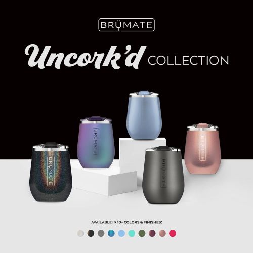  [아마존베스트]BrueMate Uncorkd XL 14oz Wine Glass Tumbler With Splash-proof Lid - Made With Vacuum Insulated Stainless Steel (Blush)