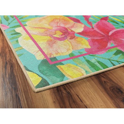  Brumlow Mills LW10116-76x10 Tropical Flowers Pink Floral Area Rug, 76 x10