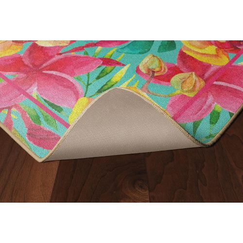  Brumlow Mills LW10116-76x10 Tropical Flowers Pink Floral Area Rug, 76 x10