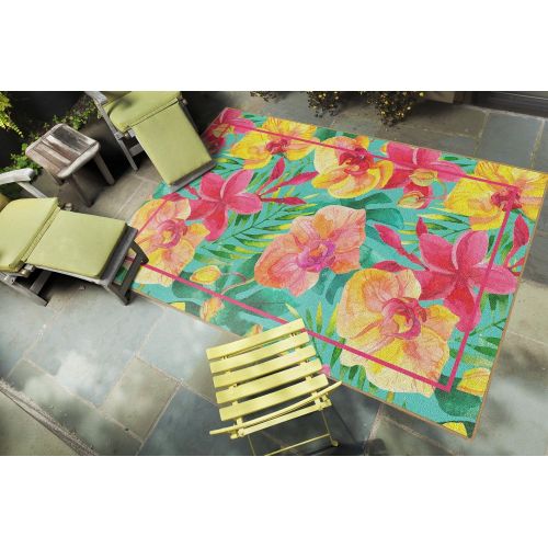  Brumlow Mills LW10116-76x10 Tropical Flowers Pink Floral Area Rug, 76 x10