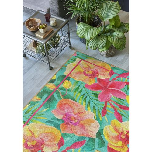  Brumlow Mills LW10116-76x10 Tropical Flowers Pink Floral Area Rug, 76 x10