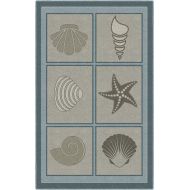 Brumlow Mills EW10166-40x60 Blue Sand Dollars Seashell Beach Area Rug, 34 x 5