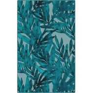 Brumlow Mills LW10268-5x8 Oasis in Cerulean Blue Tropical Leaf Area Rug, 5x8