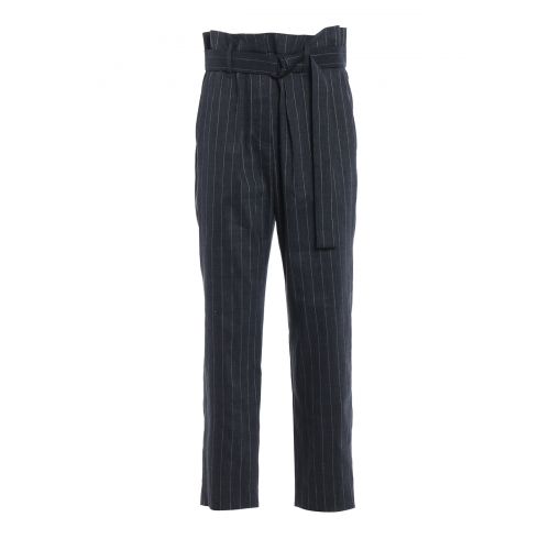  Brunello Cucinelli Striped linen and wool trousers