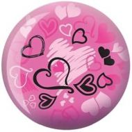 Brunswick Products Hearts Glow Viz-A Bowling Ball, Pink/Black, 12 lb