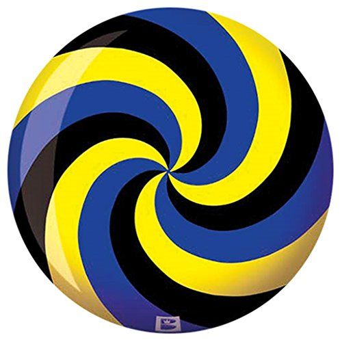 브런스윅 Brunswick Bowling Products Brunswick Spiral Yellow/Black/Blue PRE-DRILLED Viz-A-Ball Bowling Ball