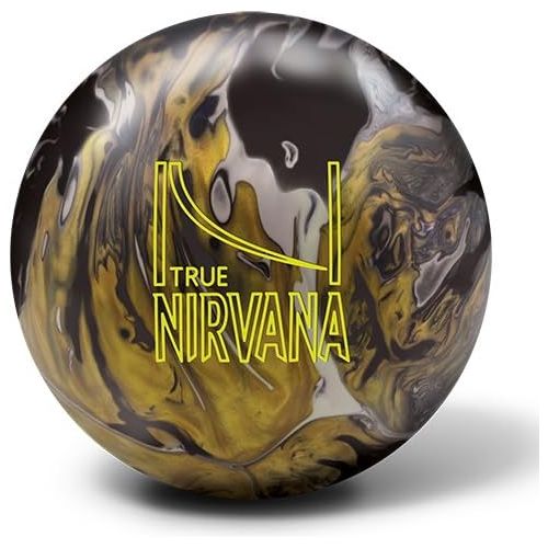 브런스윅 Brunswick True Nirvana Bowling Ball, Black/Chrome/Gold Pearl, 15 lb