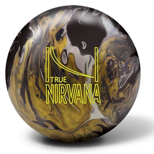 브런스윅 Brunswick True Nirvana Bowling Ball, Black/Chrome/Gold Pearl, 15 lb