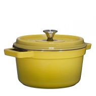 Enameled Cast Iron Dutch Oven Casserole Dish 6.5 quart Large Loop Handles and Self Basting Condensation Ridges On Lid (Olive Green Color)