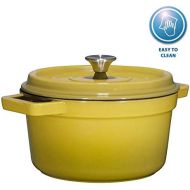 [아마존핫딜][아마존 핫딜] Bruntmor, Enameled Cast Iron Dutch Oven Casserole Dish 6.5 quart Large Loop Handles & Self-Basting Condensation Ridges On Lid (Olive Green)