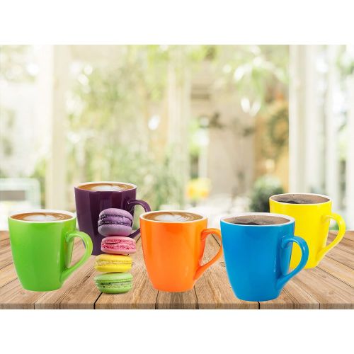  [아마존 핫딜] Coffee Mug Set Set of 6 Large-sized 16 Ounce Ceramic Coffee Mugs Restaurant Coffee Mugs By Bruntmor (Multi-Color)