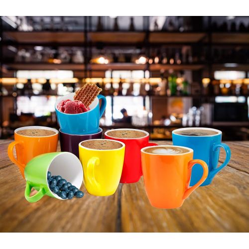  [아마존 핫딜] Coffee Mug Set Set of 6 Large-sized 16 Ounce Ceramic Coffee Mugs Restaurant Coffee Mugs By Bruntmor (Multi-Color)