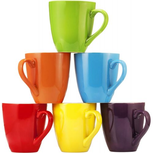  [아마존 핫딜] Coffee Mug Set Set of 6 Large-sized 16 Ounce Ceramic Coffee Mugs Restaurant Coffee Mugs By Bruntmor (Multi-Color)