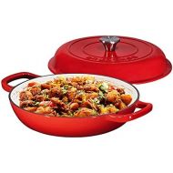 Enameled Cast Iron Casserole Braiser - Pan with Cover, 3.8-Quart, Gradient Red: Kitchen & Dining