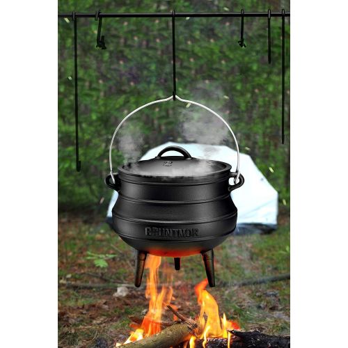  [아마존베스트]Bruntmor Grill Swing Campfire Cooking Stand BBQ Grill for Cookware & Dutch Oven Adjustable Collapsible Legs with Hooks & Accessories & Carrying Case