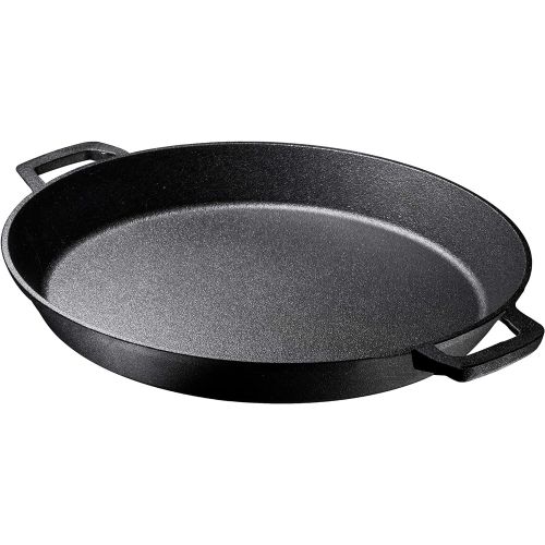  [아마존베스트]Bruntmor Pre Seasoned Cast Iron 16 inch Skillet Dual Handles Durable Frying Pan Deep Pizza Pan Large Loop Handles, Camping Skillet, Pizza Pan, Fry Pan - 2 Deep