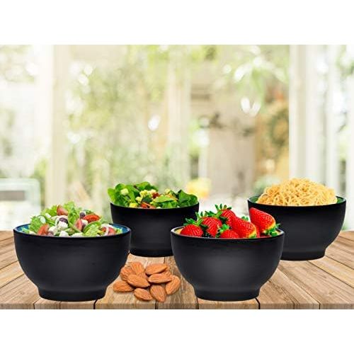  [아마존베스트]Bruntmor Ceramic Dessert Bowls Set  20 Oz Durable Non-toxic Ceramic Bowls set of 4, Elegant Multi-colored Variation for Rice, Ice-cream, Salad, and Cereal