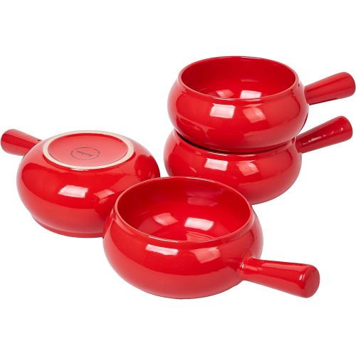  [아마존베스트]Bruntmor Set of 4 French Onion Soup Bowls with Handle - 17oz Porcelain Crock Serving Bowls for Cereal, Soup, Rice, Chili, Beef Stew, Oatmeal - Dishwasher and Oven Safe Bakeware, MA