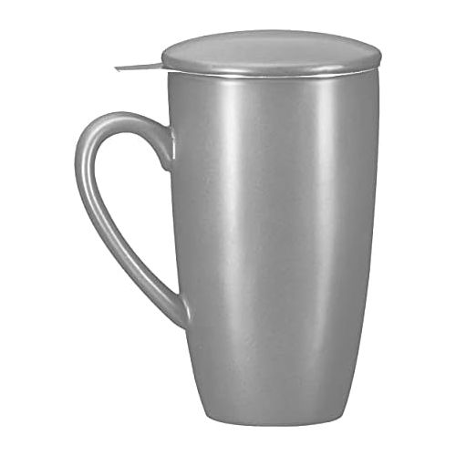  [아마존베스트]Bruntmor Ceramic Tea Infuser Mug With Stainless Steel Infuser And Removable Lid, Microwave Oven And Dishwasher Safe, Great For Use With Loose Tea Leaves And Sachets (16 oz, Gradien