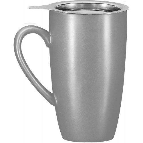  [아마존베스트]Bruntmor Ceramic Tea Infuser Mug With Stainless Steel Infuser And Removable Lid, Microwave Oven And Dishwasher Safe, Great For Use With Loose Tea Leaves And Sachets (16 oz, Gradien