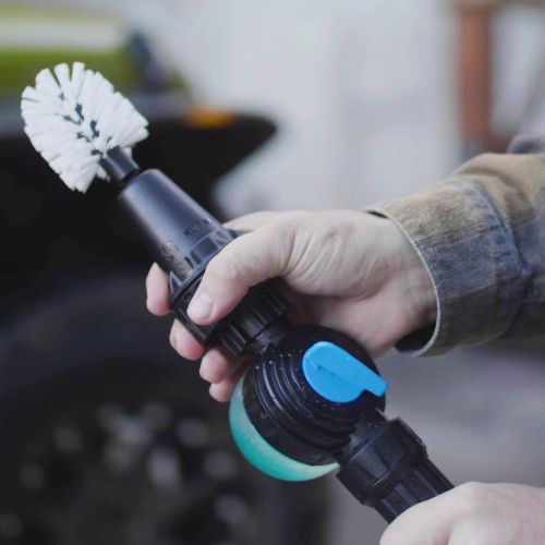  Brush Hero Dynamic Duo  Water-Powered Cleaning Tool and Detailing Brush for Cars, Bikes and Motorcycles Plus The Soap Star Hose End Soap Dispenser