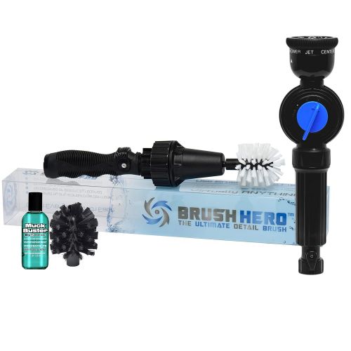  Brush Hero Dynamic Duo  Water-Powered Cleaning Tool and Detailing Brush for Cars, Bikes and Motorcycles Plus The Soap Star Hose End Soap Dispenser